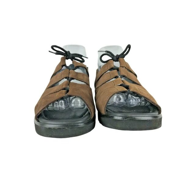 Volks Walkers Girls Brown Leather Adjustable Buckle Strappy Sandals Size US‎ 7.5 - Picture 3 of 10